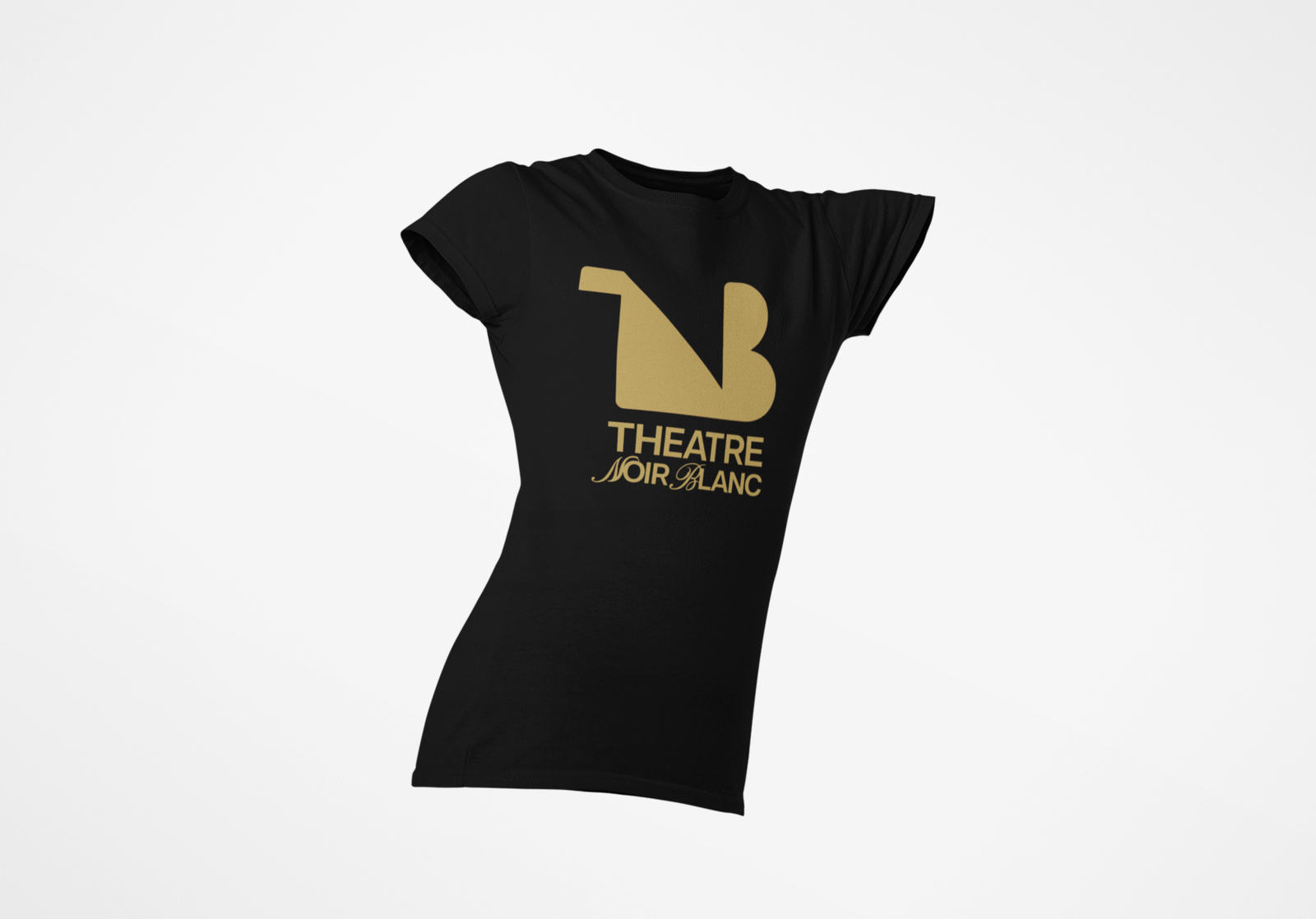 THEATRE NOIR BLANC Ladies' Crew Neck Gold Logo